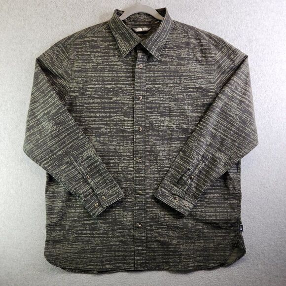 The North Face Shirt Mens XXL Green Slate Woven Retro Woodland Heathered Camo - Picture 1 of 16